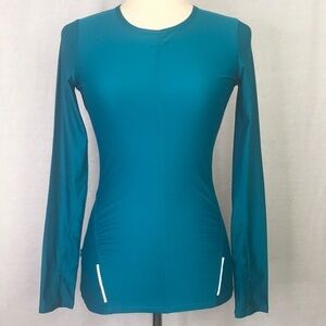 ATHLETA Women's Long Sleeve Teal Blue Athletic Workout Shirt Sz XXS